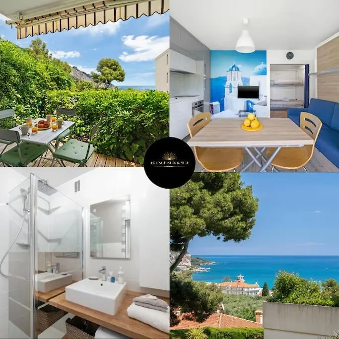 Daire Les Miradors - Calme - Vue Mer - Piscine - Parking Prive Menton Fransa