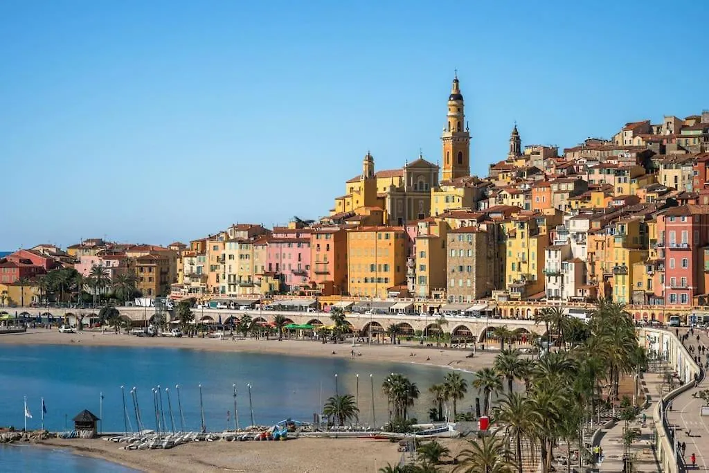 Daire Les Miradors - Calme - Vue Mer - Piscine - Parking Prive Menton